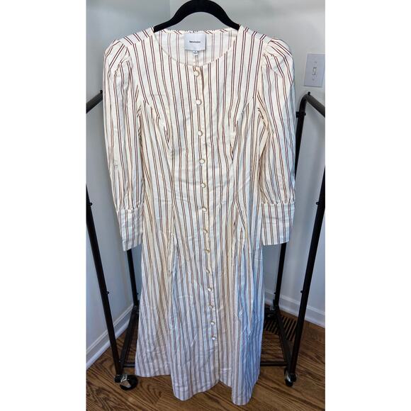 Reformation Halia Midi Dress in August Stripe size 4 - Picture 7 of 8